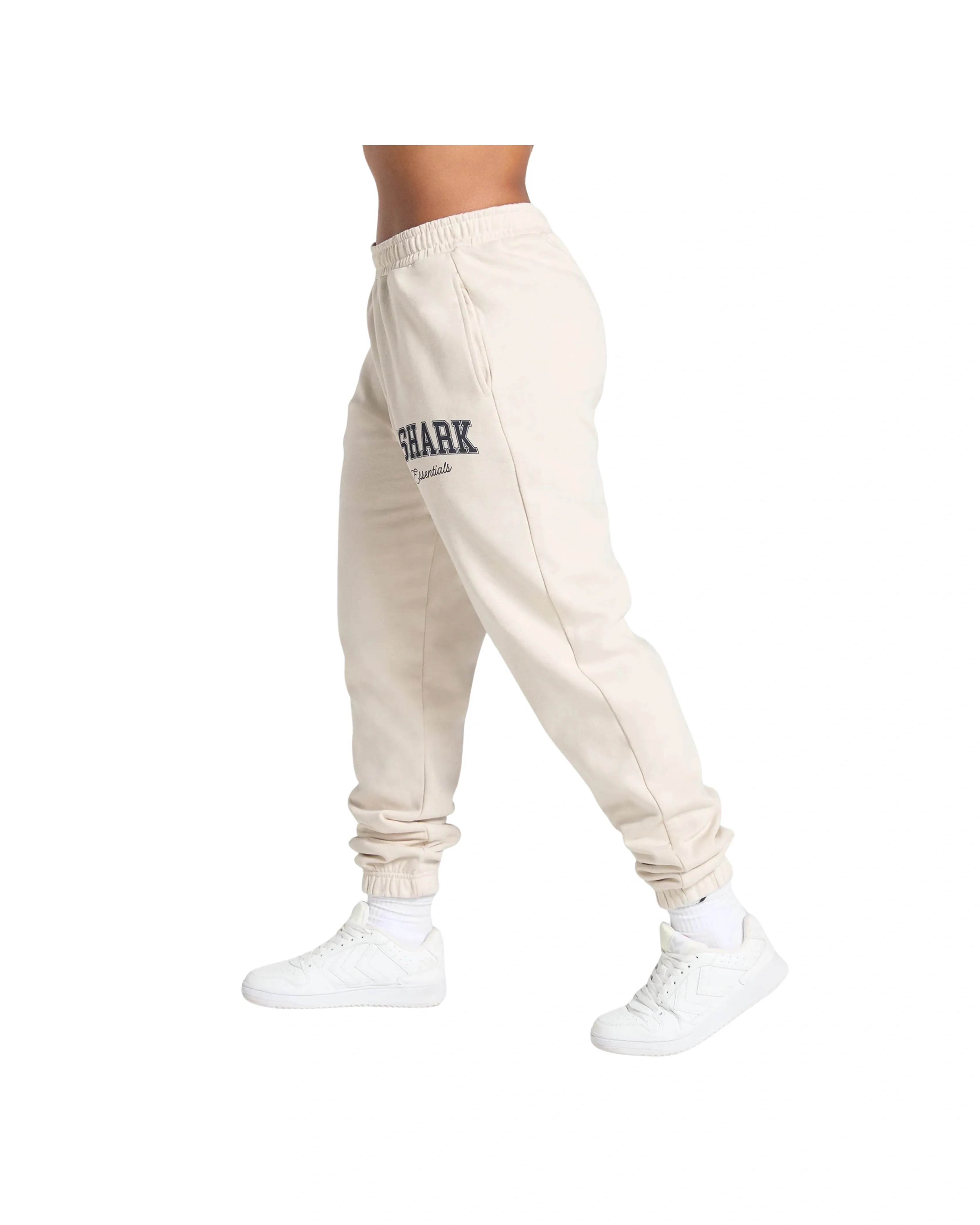 Gymshark Lifting Essentials Graphic Brushed Oversized Joggers oversized fit Oat White - HypeFly India View 4