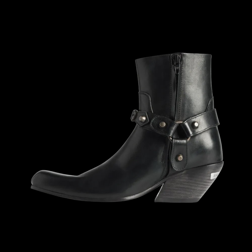 Balenciaga Memphis Bootie With Harness In Black - HypeFly India View 3