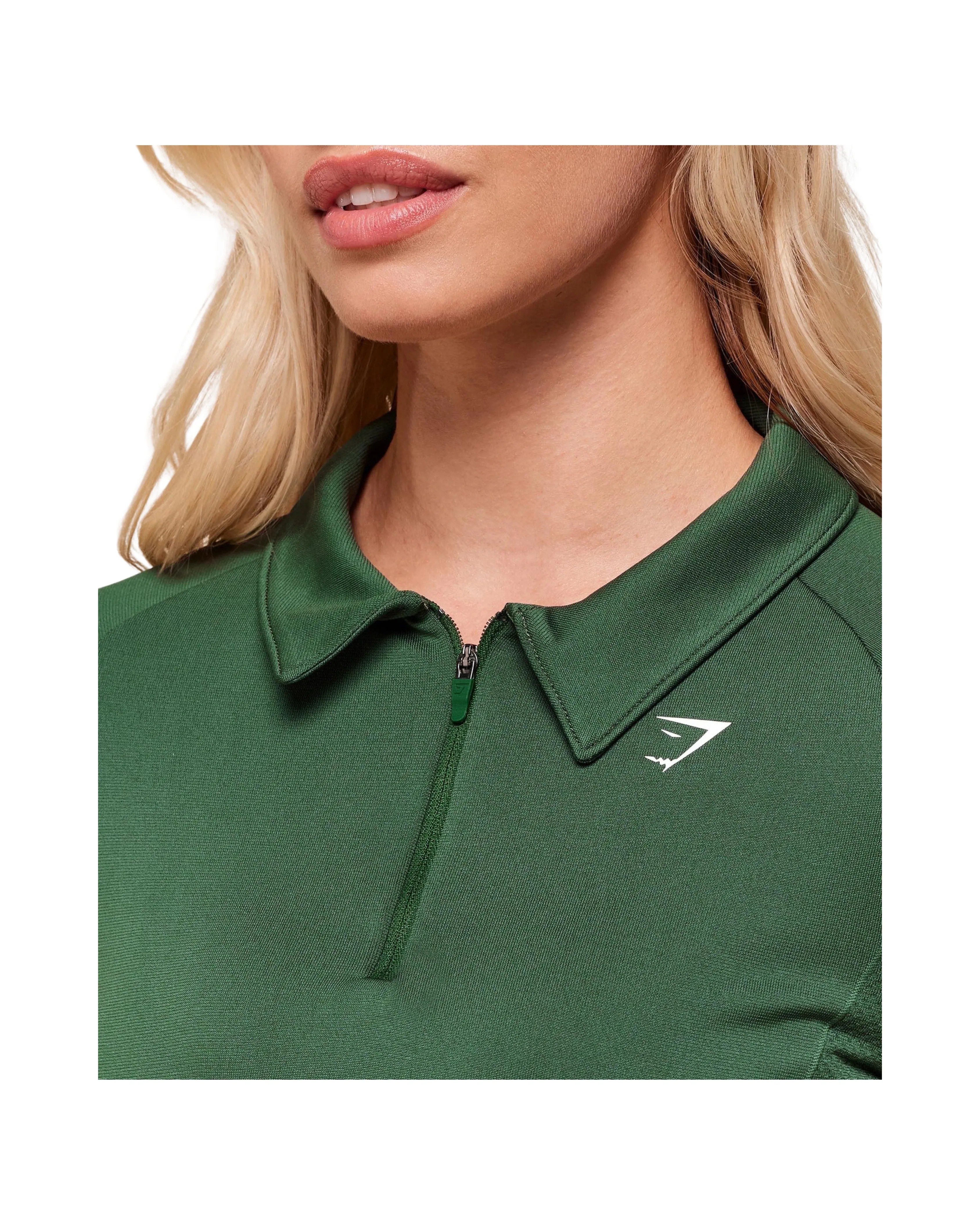Gymshark Retro Seamless Midi Polo Classic Green - HypeFly India View 4