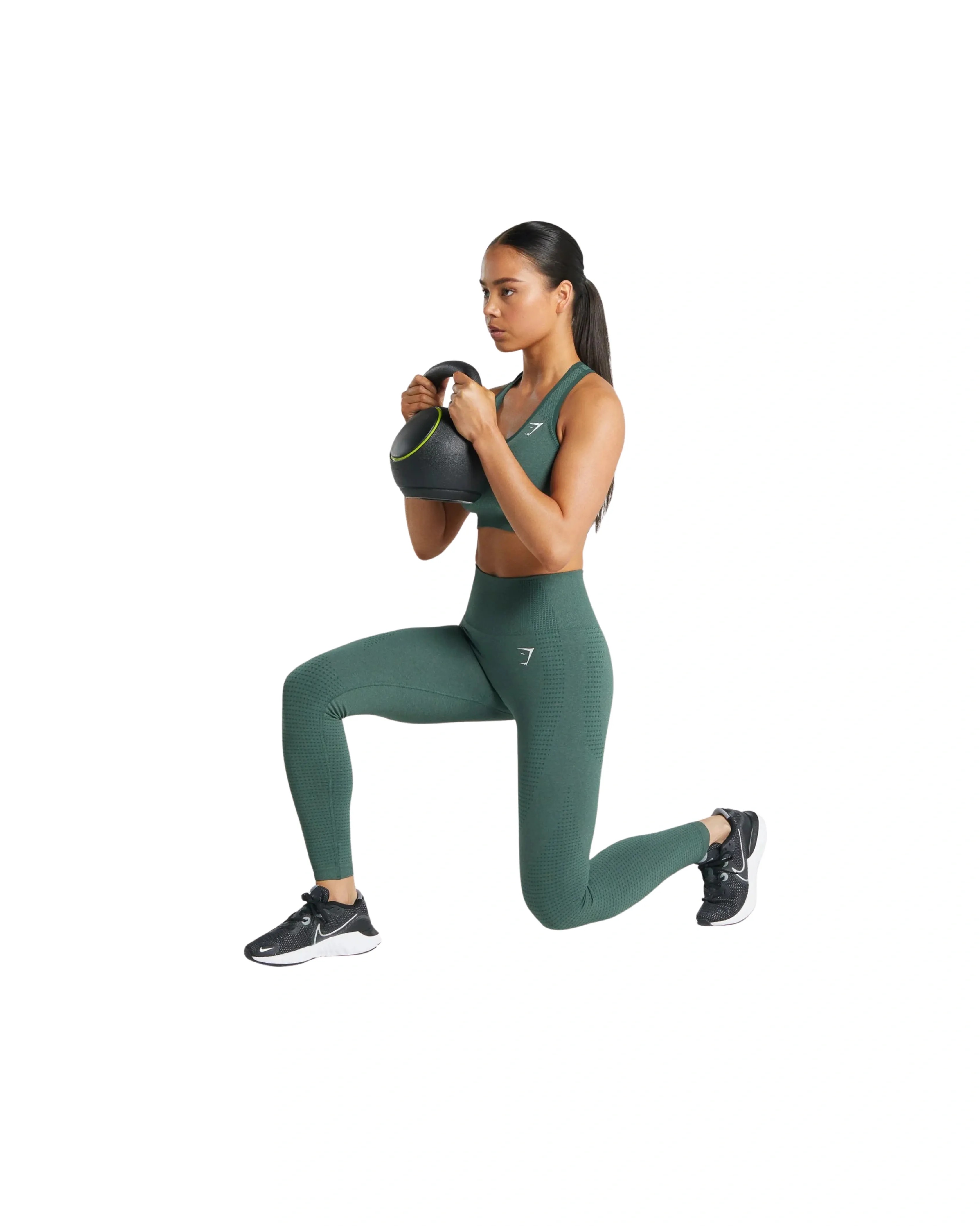 Gymshark Vital Leggings Dark Green Marl - HypeFly India View 4