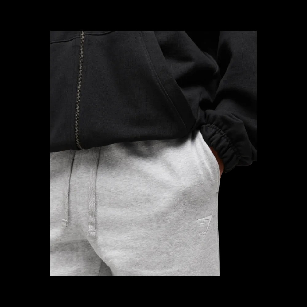 Gymshark Crest Straight Leg Joggers Light Grey Marl - HypeFly India View 3
