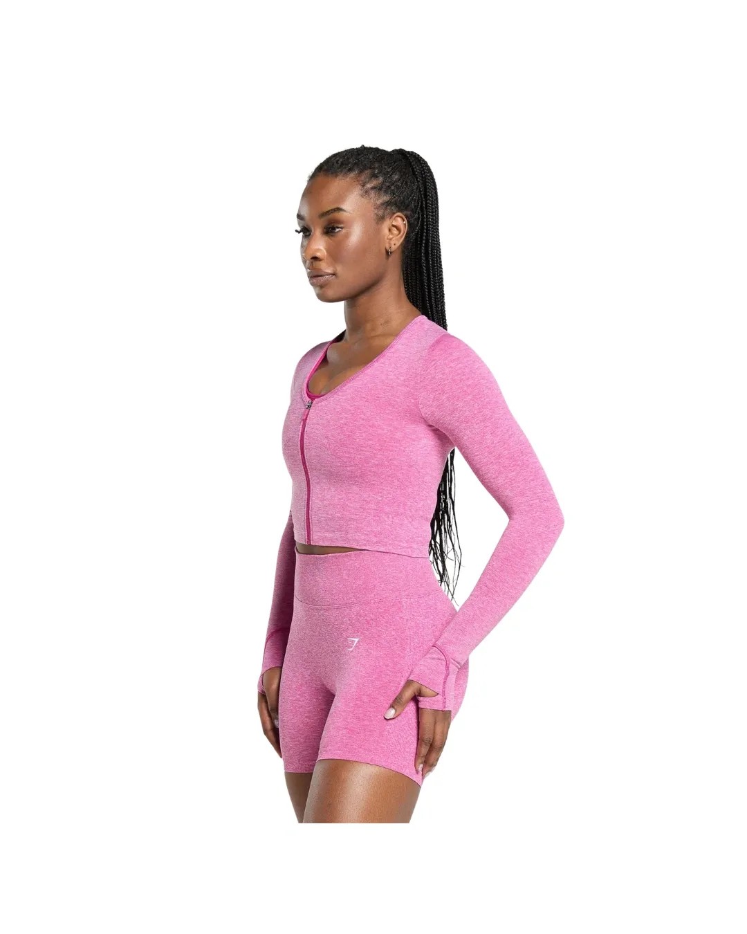 Gymshark Lift Seamless Zip Up Jacket Winning Pink - HypeFly India View 4