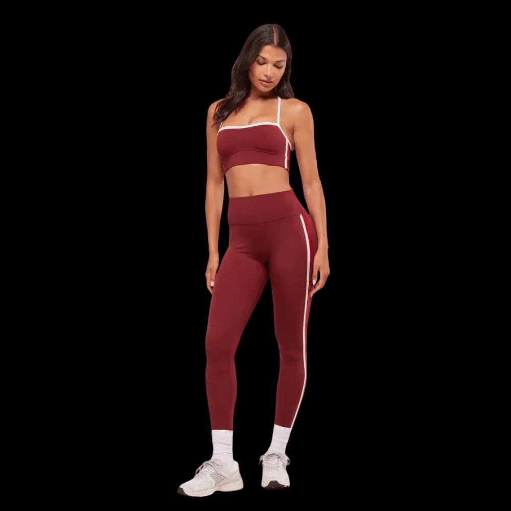 Gymshark Piping Sports Bra Sets Red - HypeFly India View 4