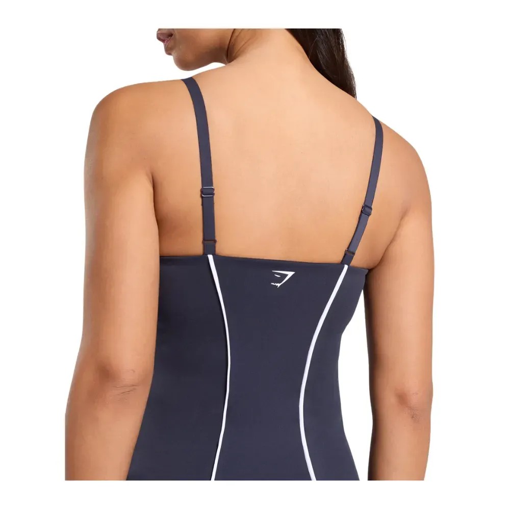 Gymshark Contour Stitch Tank with Shelf Heavy Blue - HypeFly India View 3
