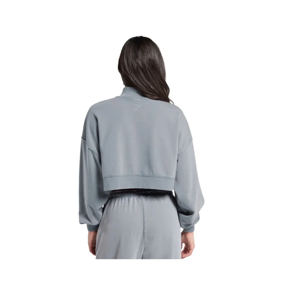 Gymshark Whitney 1/4 Zip Iron Blue - HypeFly India View 2