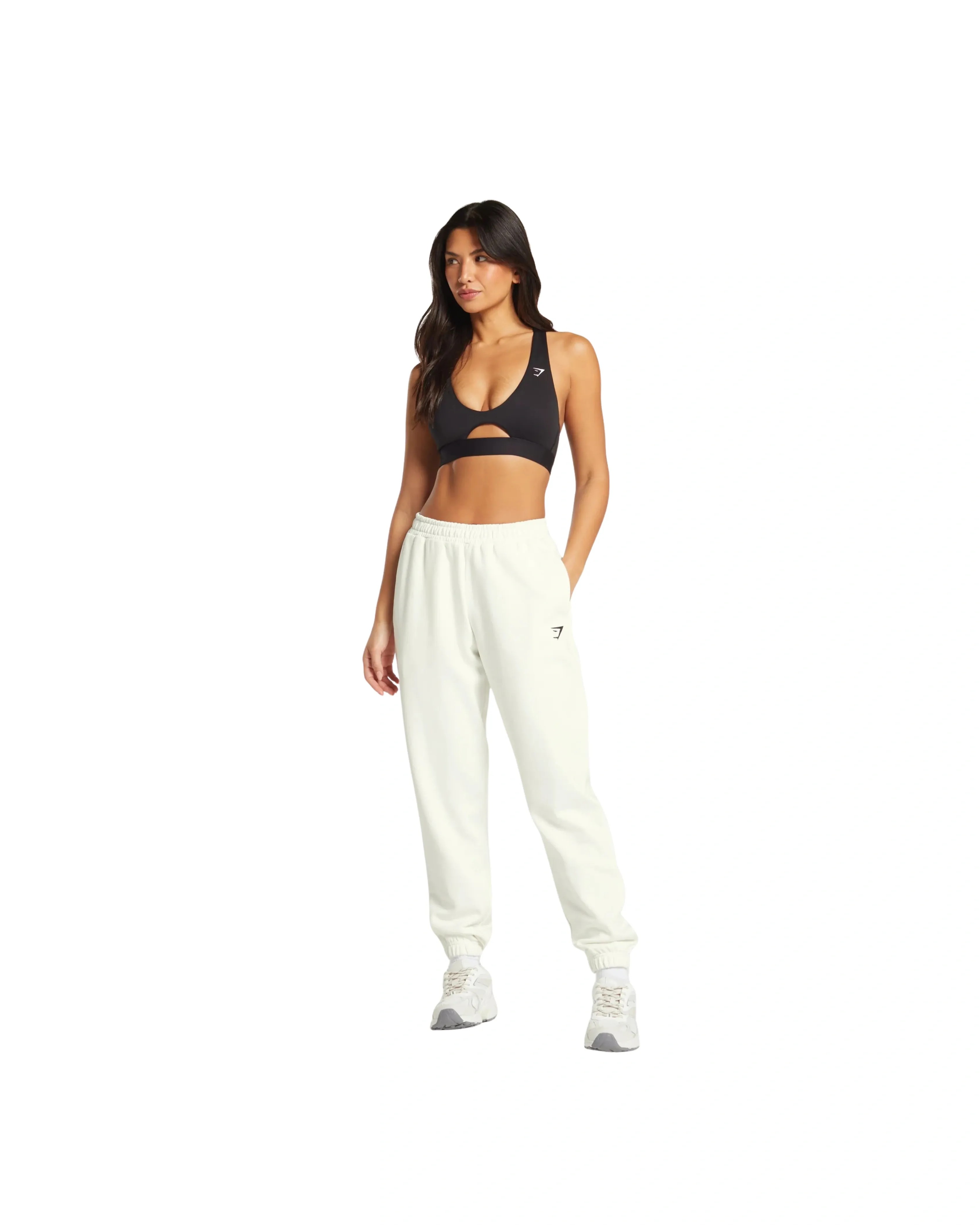 Gymshark Training Fleece Joggers Regular fit Soft White - HypeFly India View 4