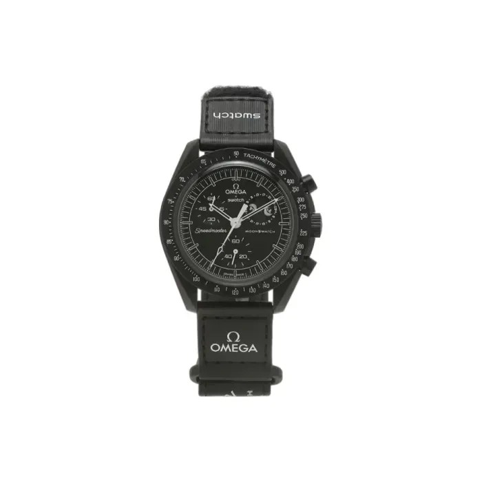 Swatch X Omega Bioceramic Moonswatch Mission To The Moonphase 'Black Snoopy' - HypeFly India View 1