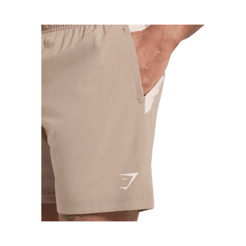 Gymshark Sport Panel 7" Shorts Cement Brown/Pebble Grey - HypeFly India View 3