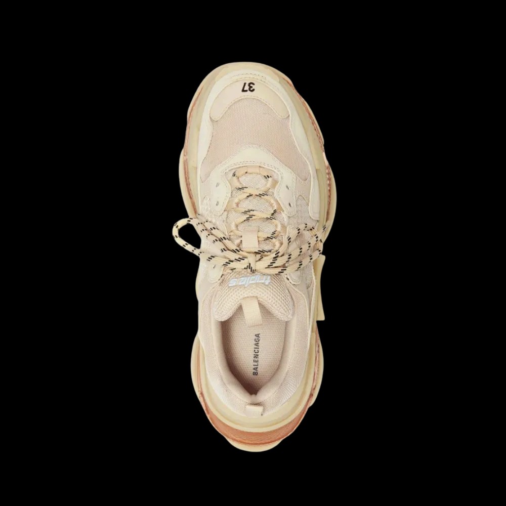Balenciaga Triple S Clear Sole Sneaker In Beige - HypeFly India View 5