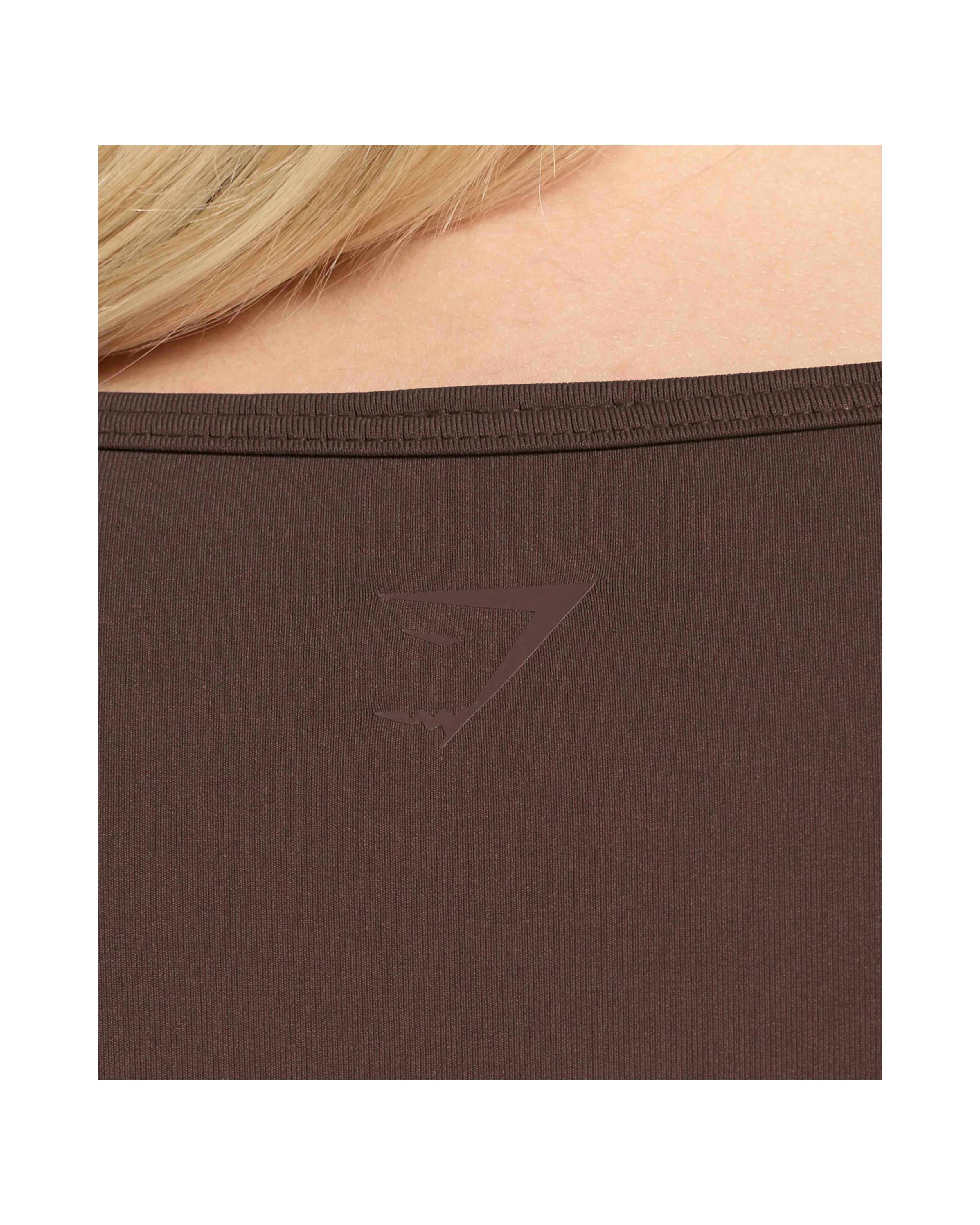 Gymshark Contrast Seamless Crop Top Heritage Brown - HypeFly India View 5