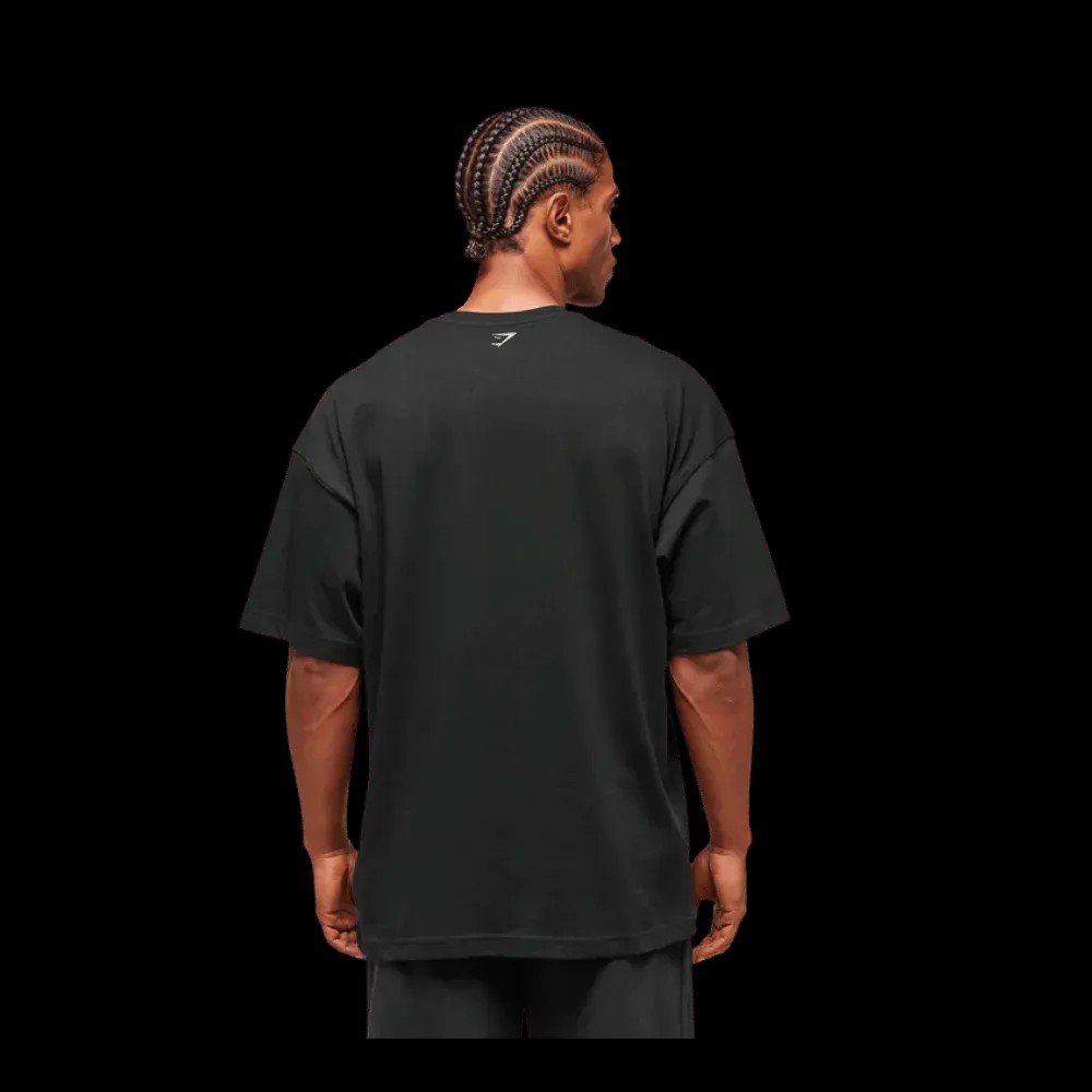 Gymshark Lion Graphic T-Shirt Extreme Oversized Fit Black - HypeFly India View 3