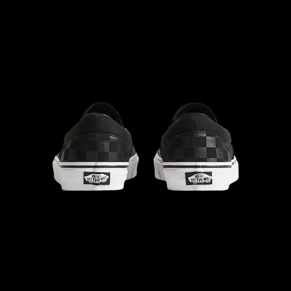 Vans Classic Slip-On Checkerboard Shoe Black - HypeFly India View 3