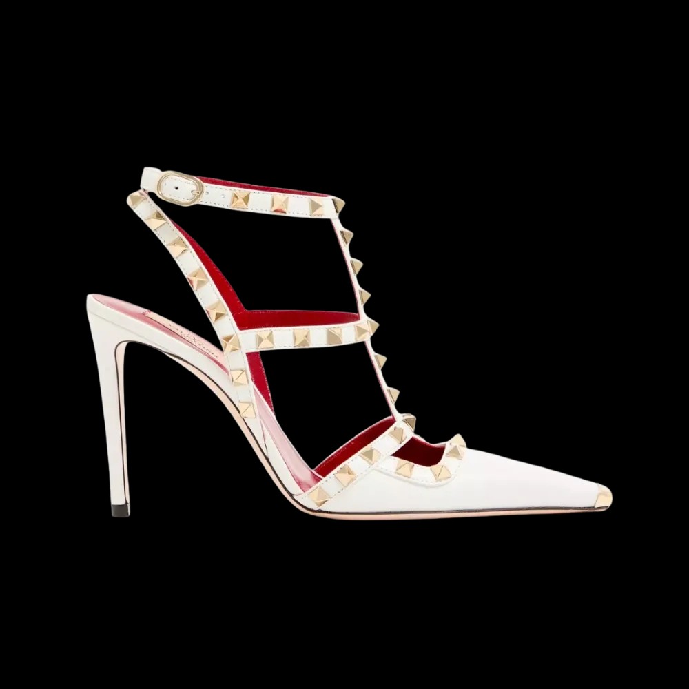 Valentino Rockstud Kidskin Pumps 100mm White - HypeFly India View 1