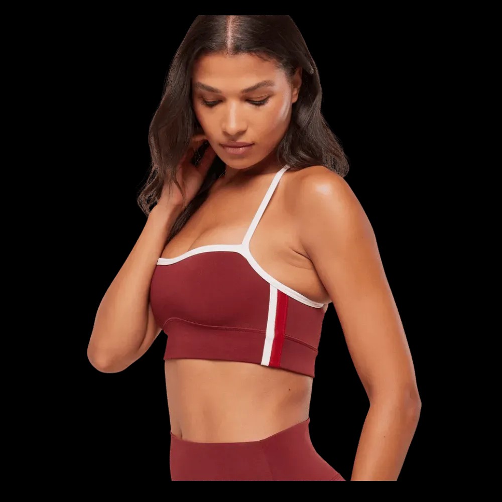 Gymshark Piping Sports Bra Sets Red - HypeFly India View 2