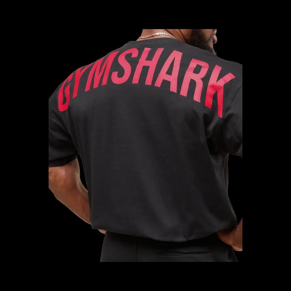 Gymshark Power T-Shirt Oversized Fit Black/Conditioning Red - HypeFly India View 3