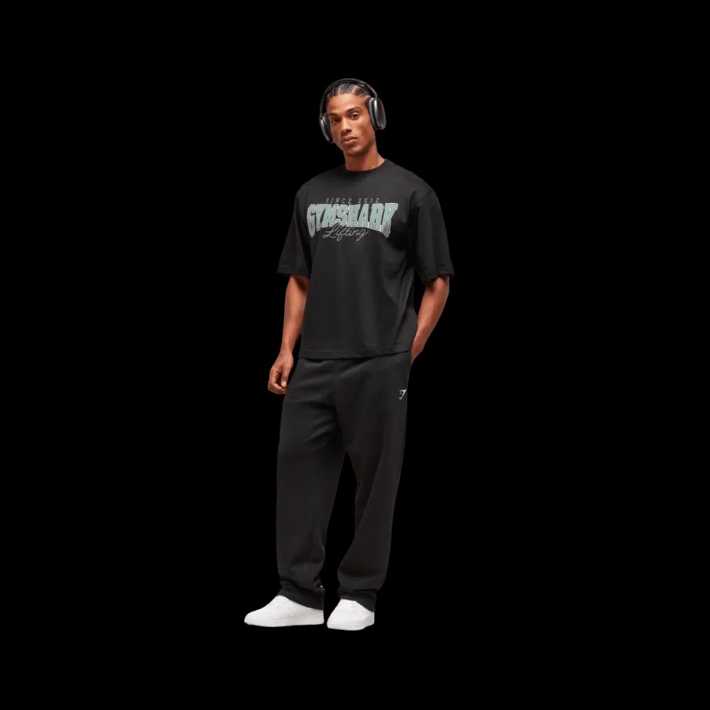 Gymshark Lifting Essentials T-Shirt Oversized Fit Black - HypeFly India View 2
