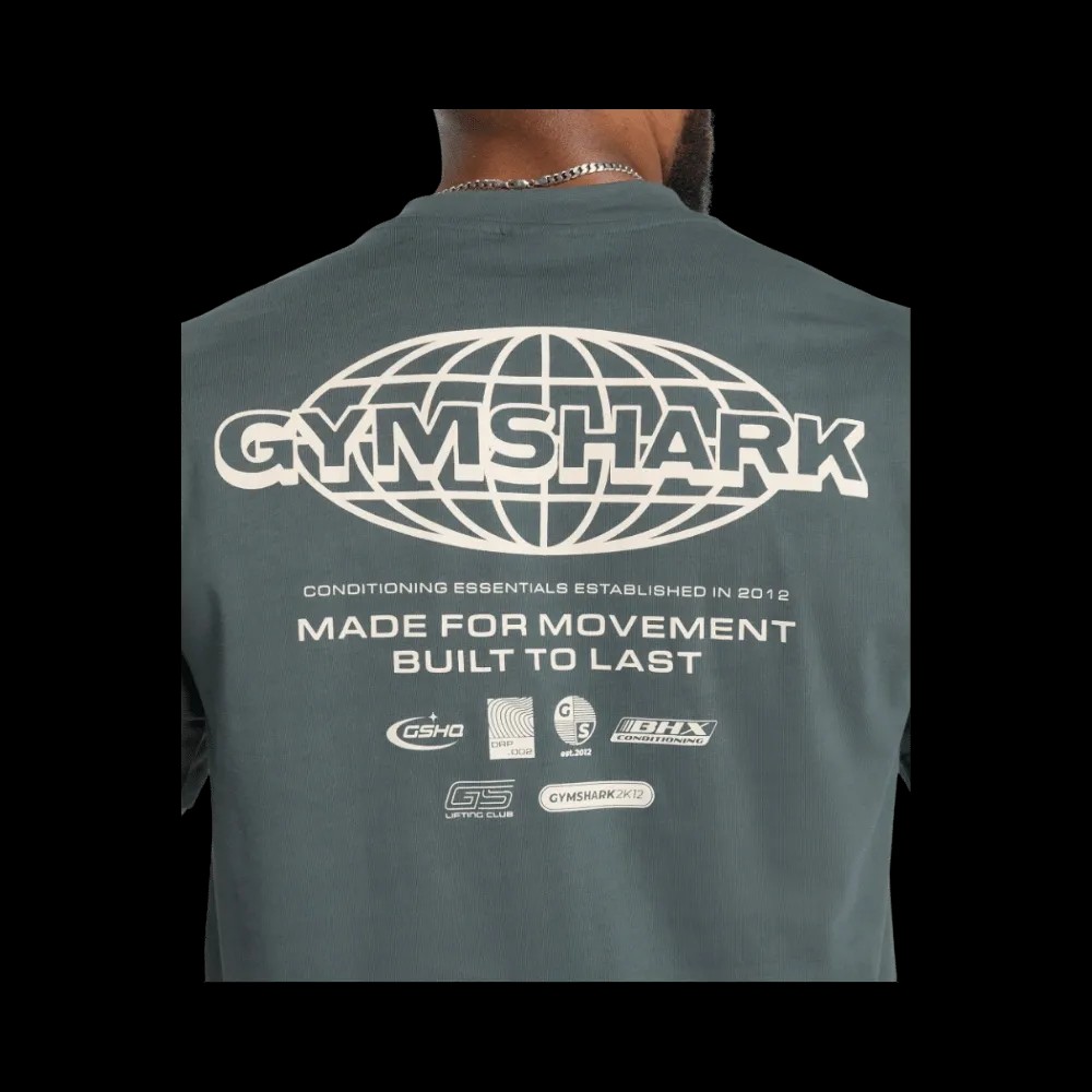 Gymshark Worldwide T-Shirt Oversized Fit Strong Grey - HypeFly India View 4