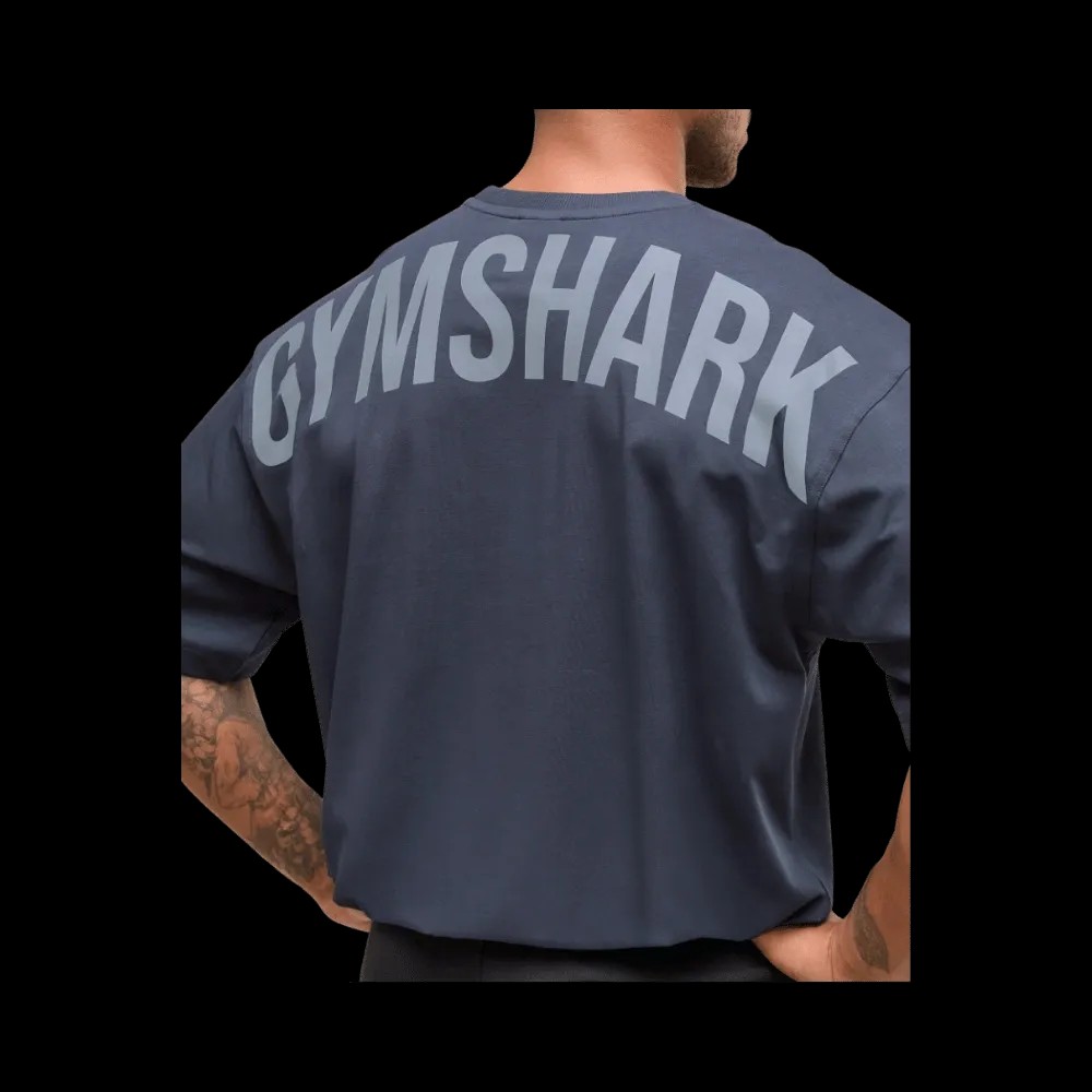 Gymshark Power T-Shirt Oversized Fit Heavy Blue - HypeFly India View 5