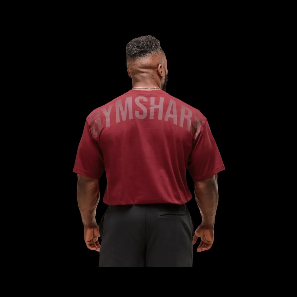 Gymshark Power T-Shirt Oversized Fit Sets Red - HypeFly India View 1