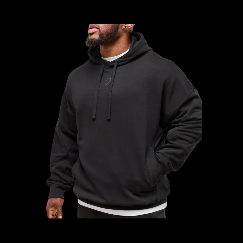 Gymshark Power Hoodie Oversized Fit Black - HypeFly India View 4