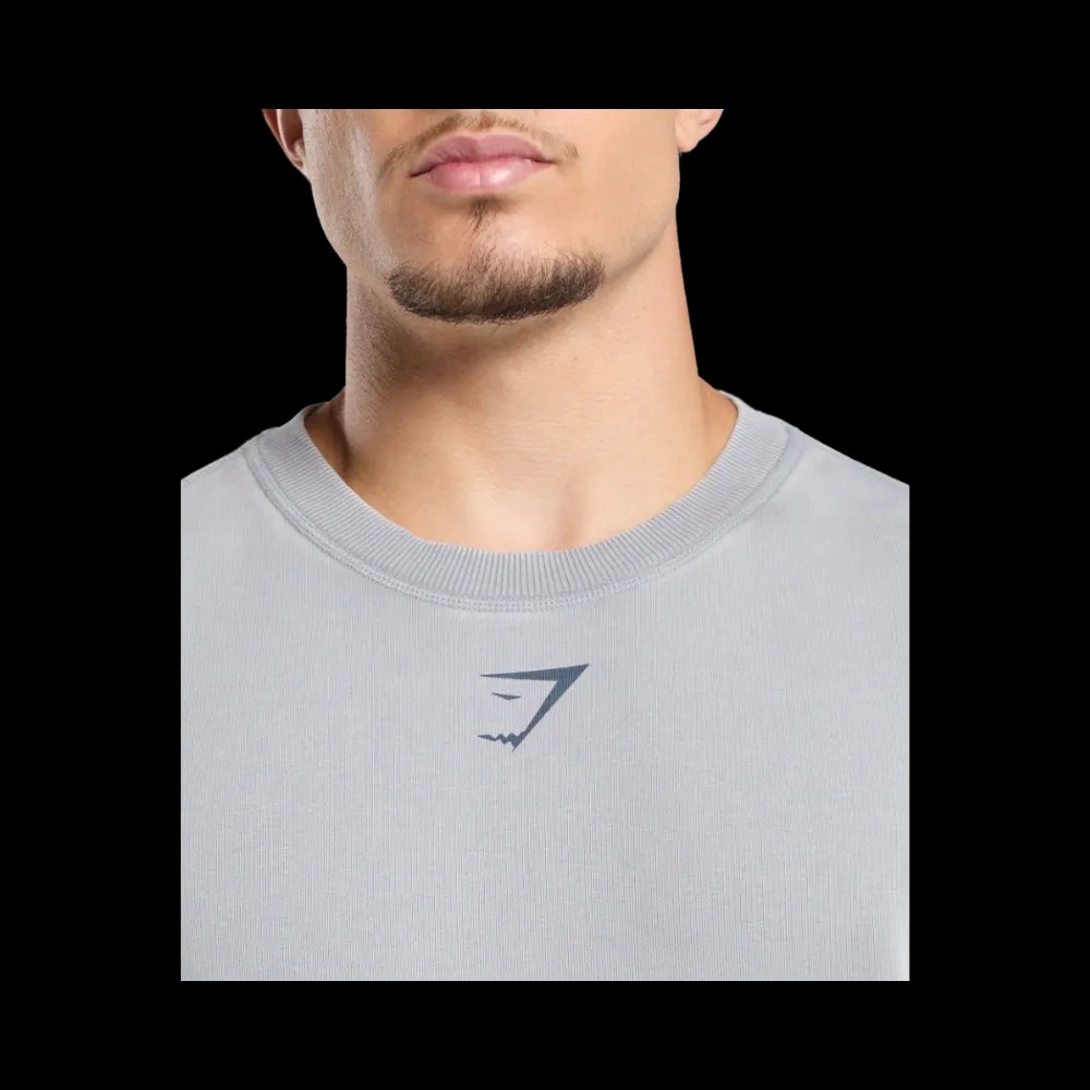 Gymshark Heritage Washed Crew Oversized Fit Denim Grey - HypeFly India View 5