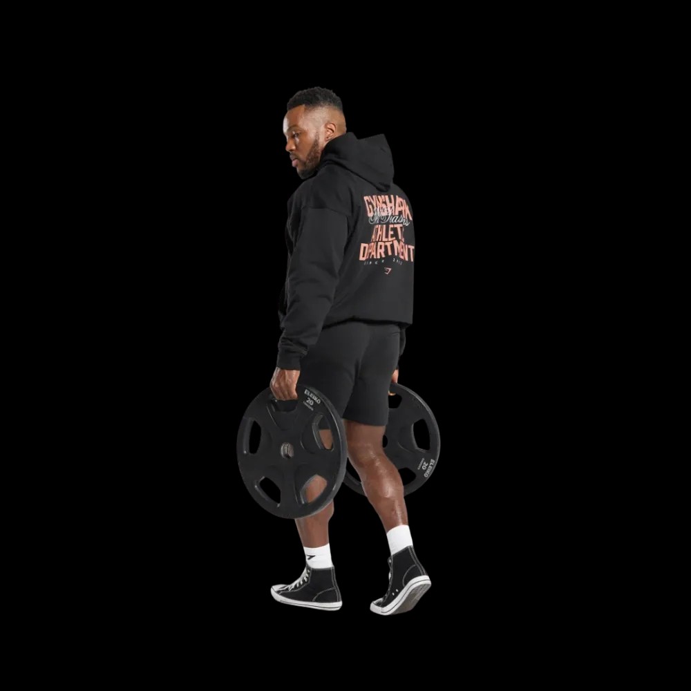 Gymshark Athletic Department Hoodie Oversized Fit Black - HypeFly India View 3