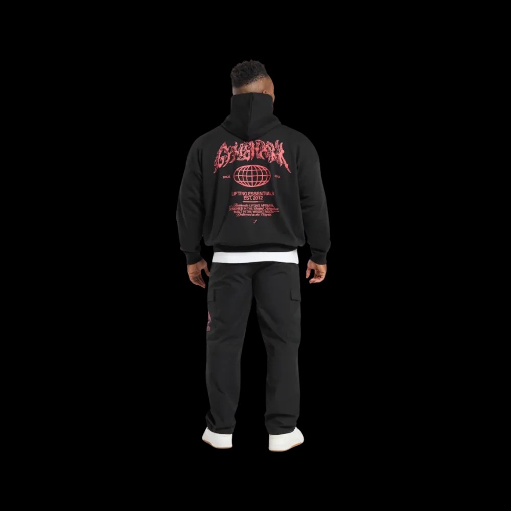 Gymshark Metal Lifting Graphic Hoodie Oversized Fit Black - HypeFly India View 2