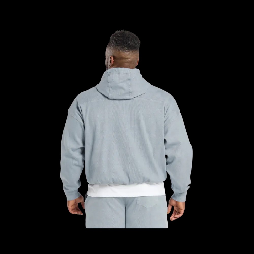 Gymshark Heavyweight Rib Hoodie Oversized Fit Denim Grey - HypeFly India View 4