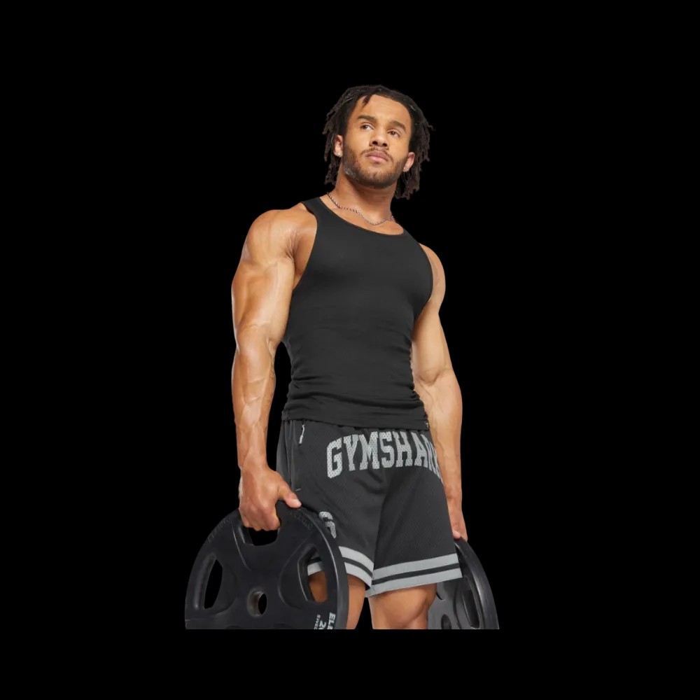 Gymshark Basketball Wordmark Short Regular Fit Black - HypeFly India View 5