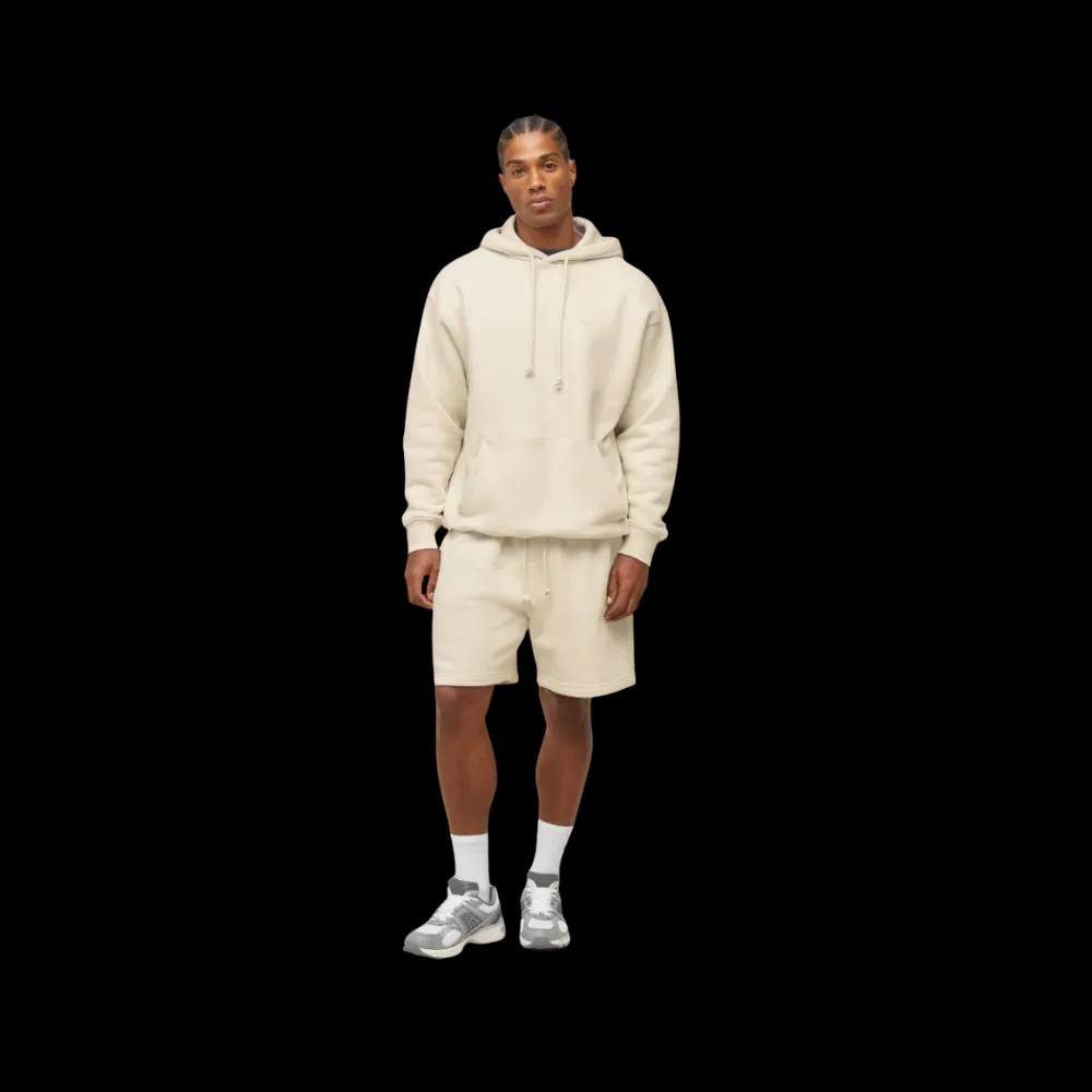 Gymshark Everywear Sweat Shorts Regular Fit Oat White - HypeFly India View 2