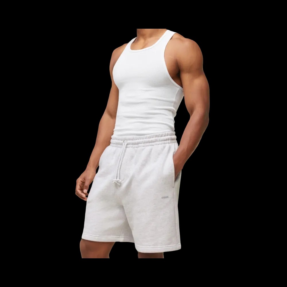 Gymshark Everywear Sweat Shorts Regular Fit Soft Grey Marl - HypeFly India View 3