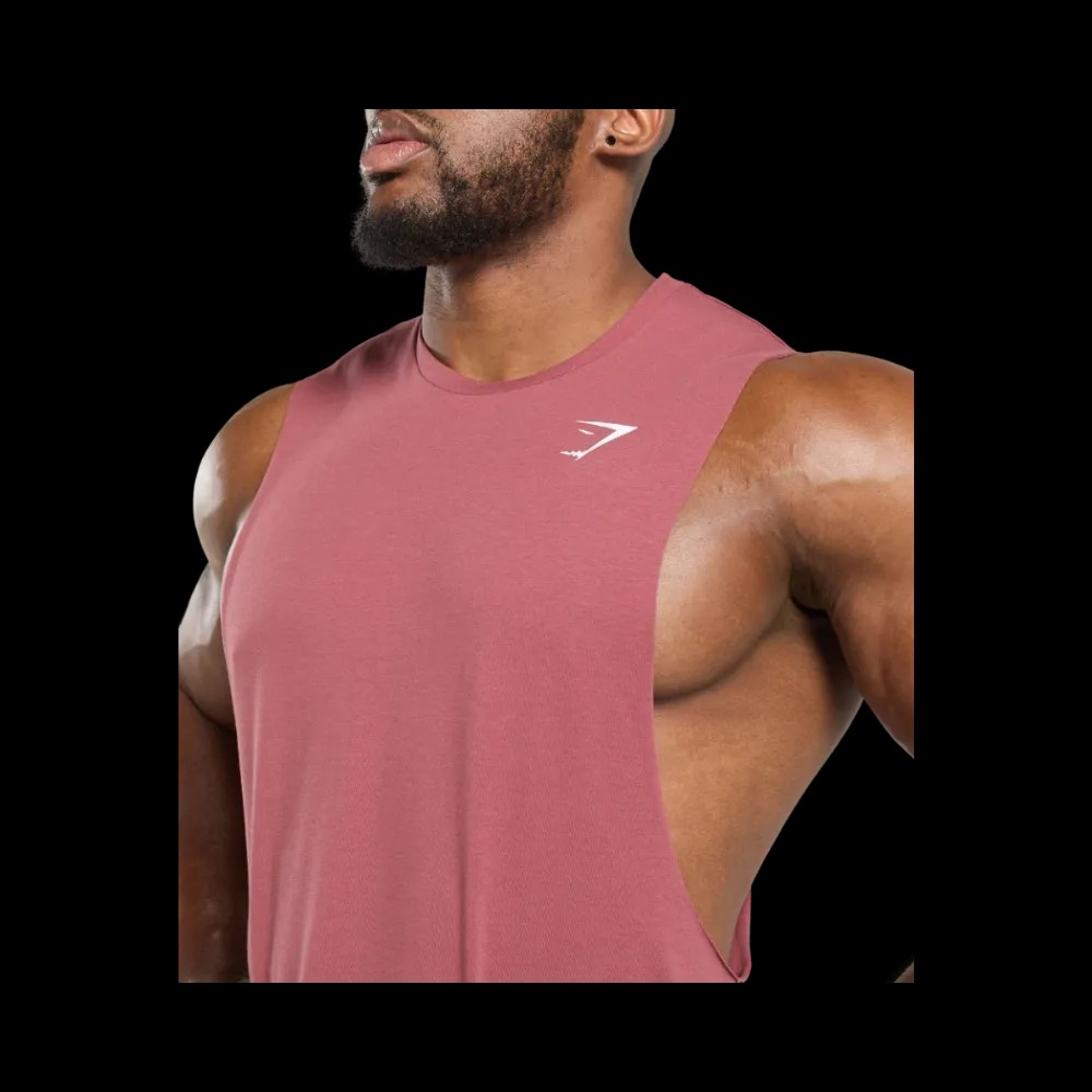 Gymshark Critical Drop Arm Tank Slim Fit Washed Berry Pink - HypeFly India View 5