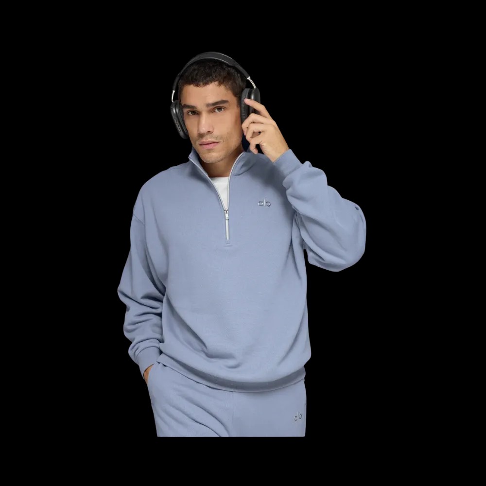 Alo Men's Accolade 1/4 Zip Pullover Winter Frost - HypeFly India View 1