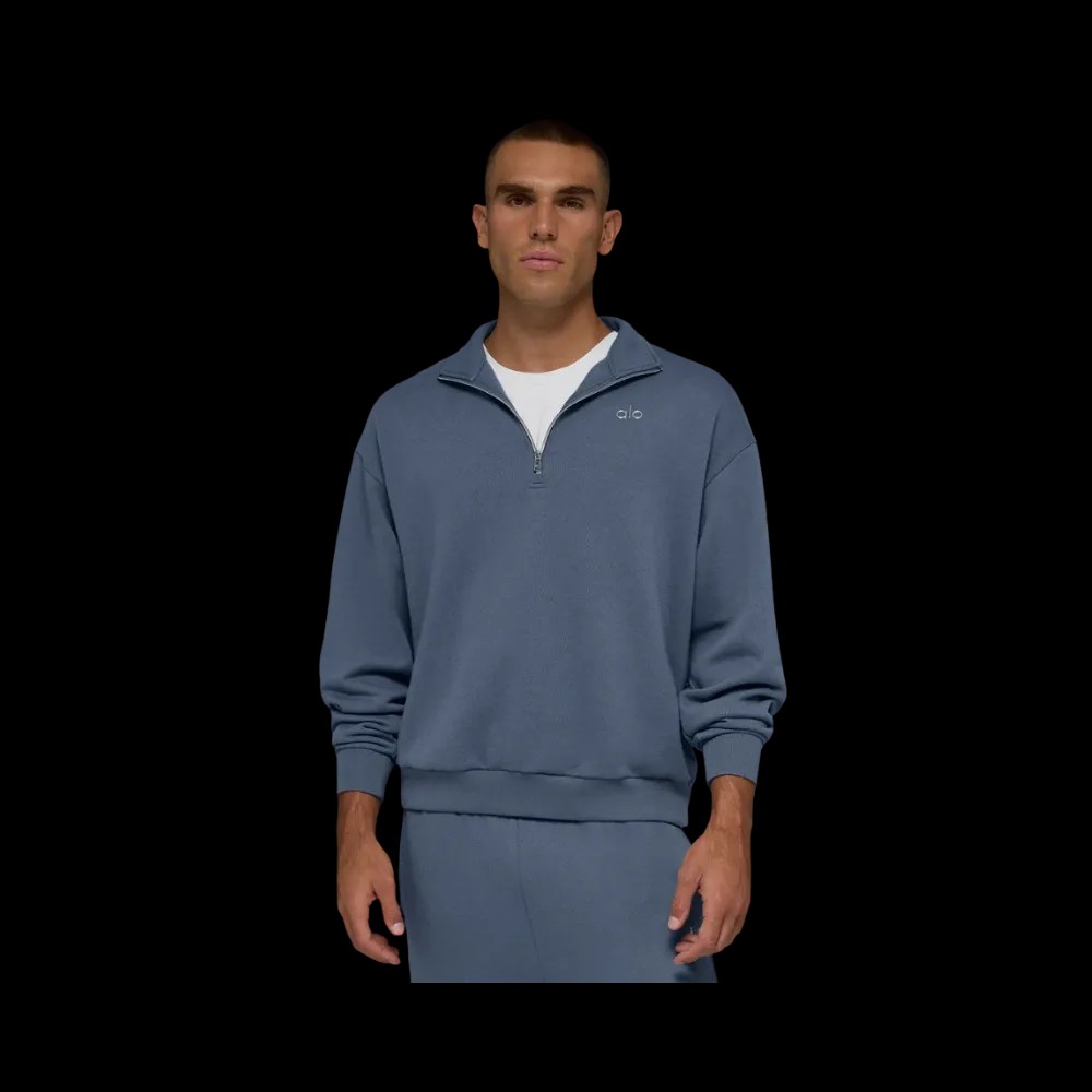 Alo Men's Accolade 1/4 Zip Pullover Bluestone - HypeFly India View 1