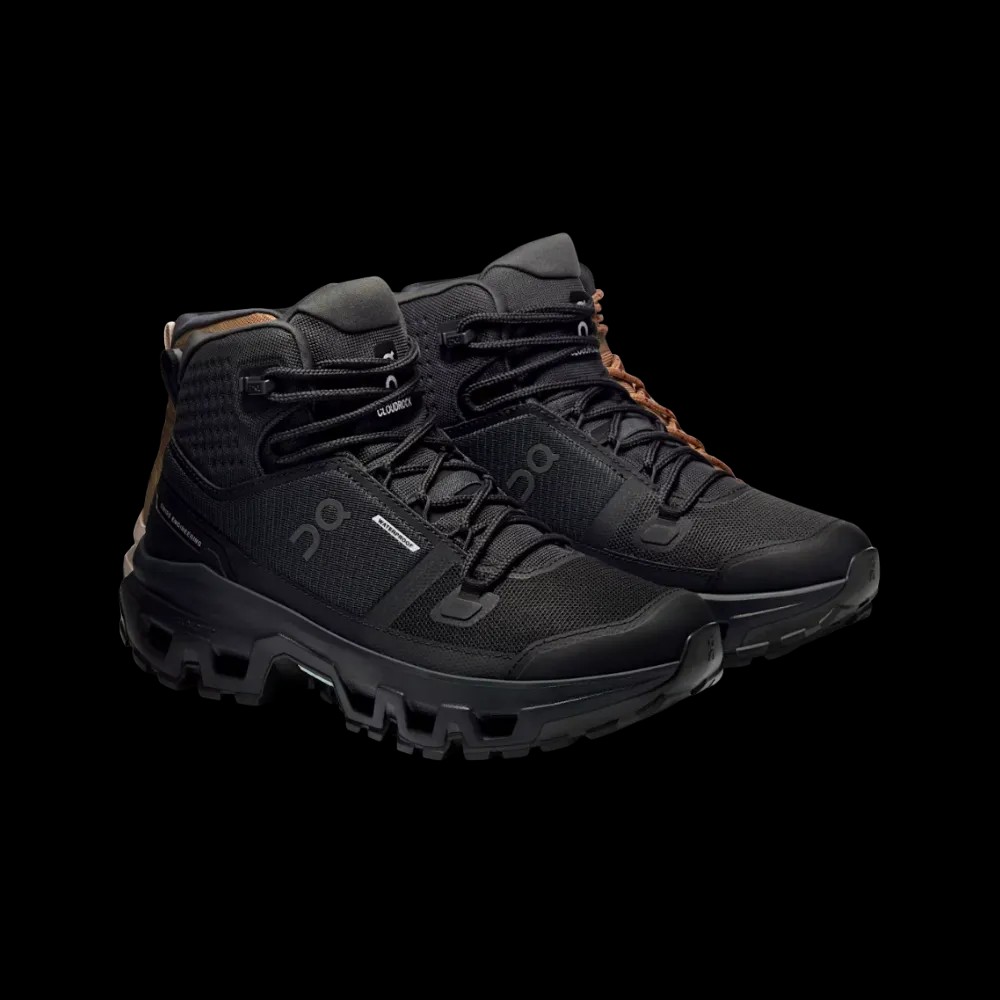 On Running Cloudrock Mid Waterproof Black Black - HypeFly India View 4