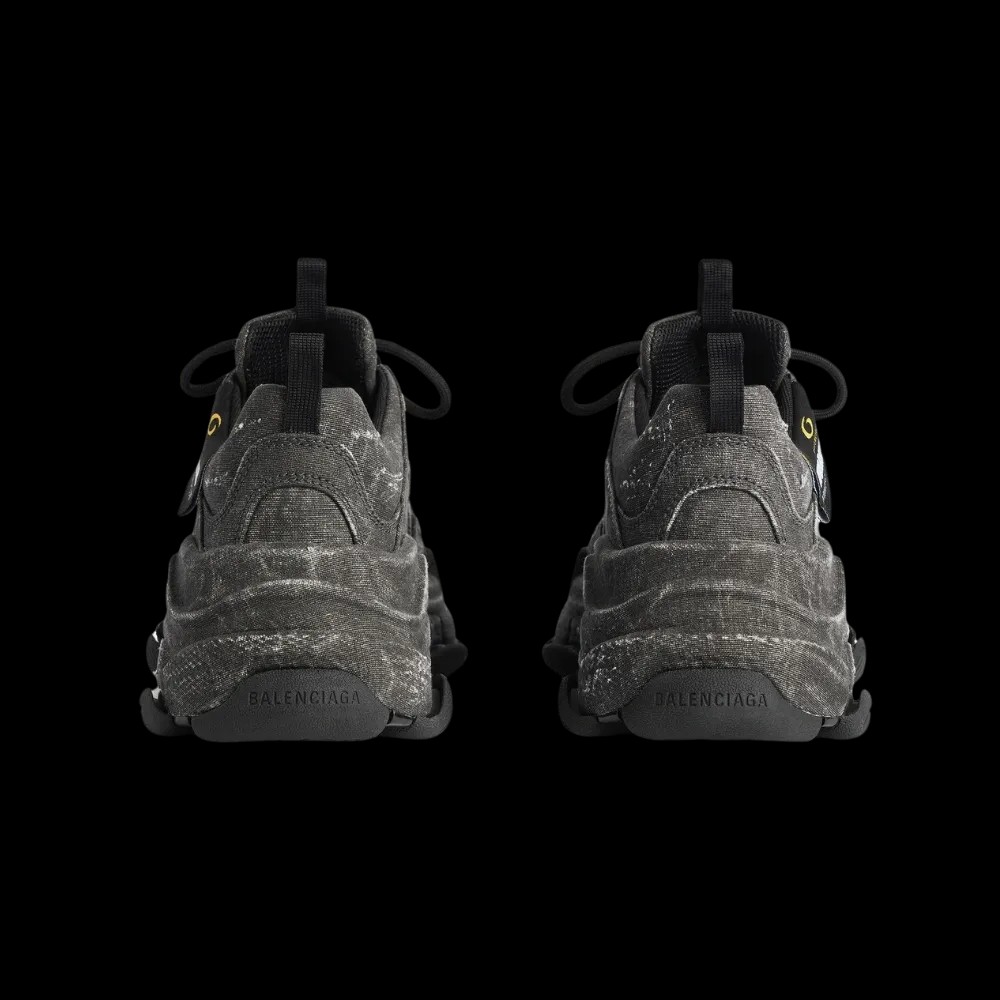 Balenciaga Triple S Canvas Sneaker In Black - HypeFly India View 2