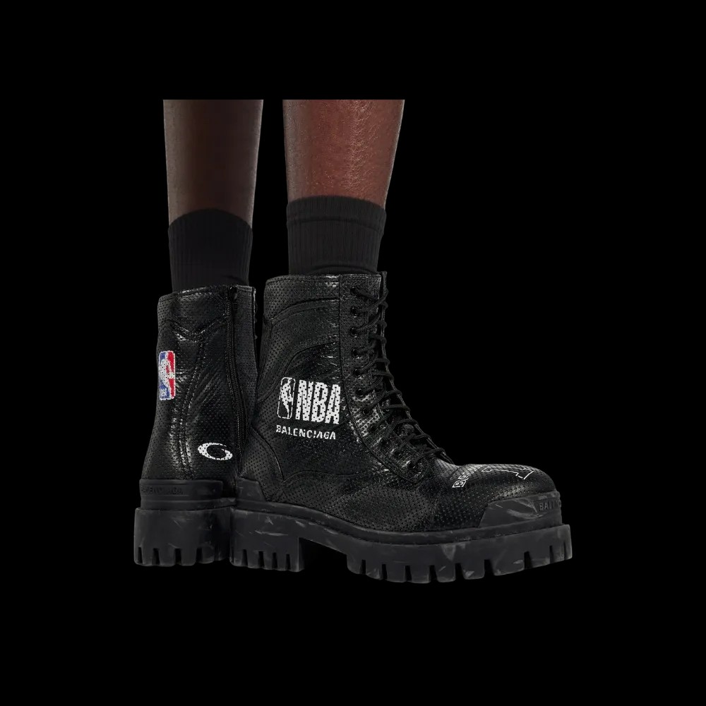 Balenciaga NBA Collaboration Combat Strike Boot in Black - HypeFly India View 5