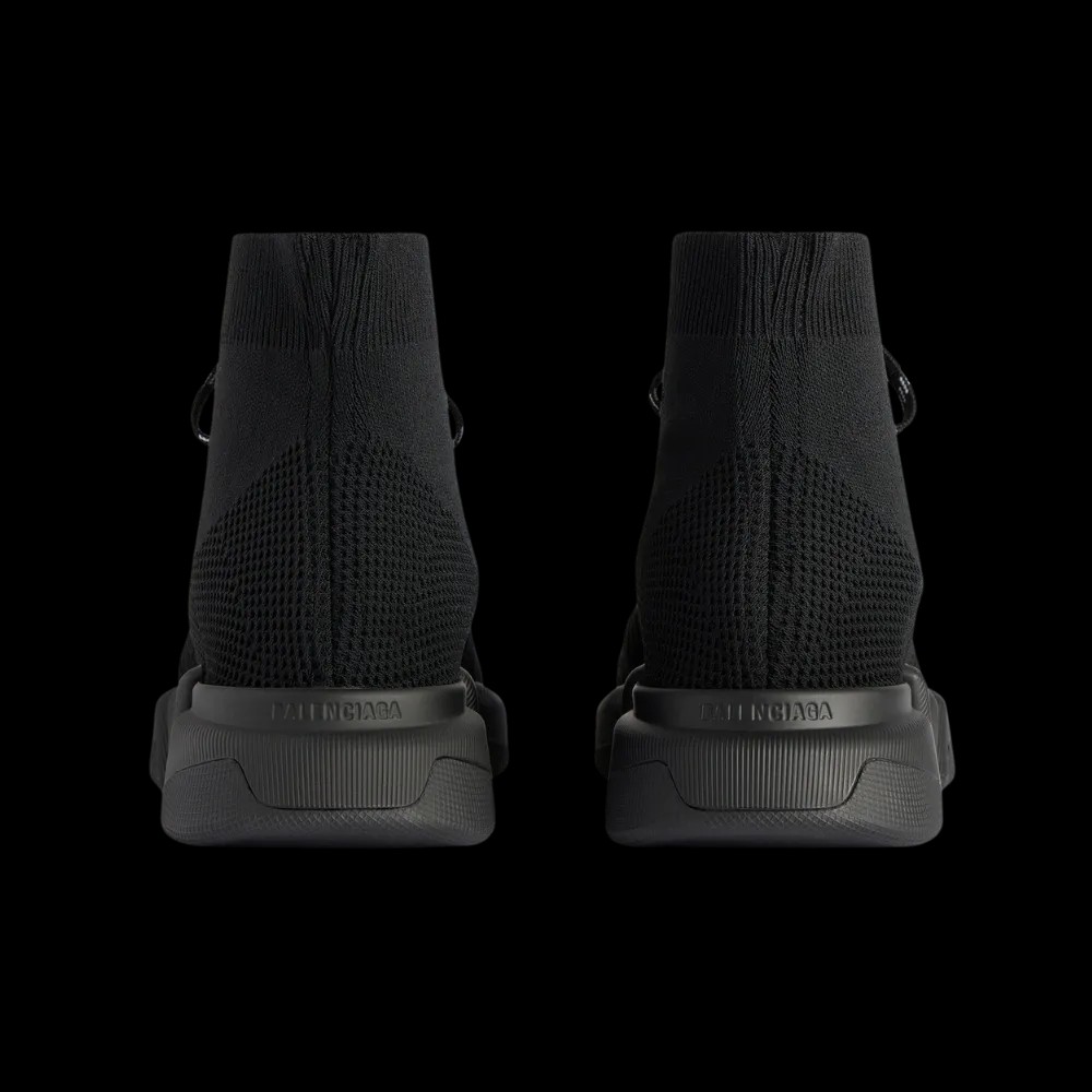 Balenciaga Speed 2.0 Lace-Up Recycled Knit Sneaker In Black - HypeFly India View 2