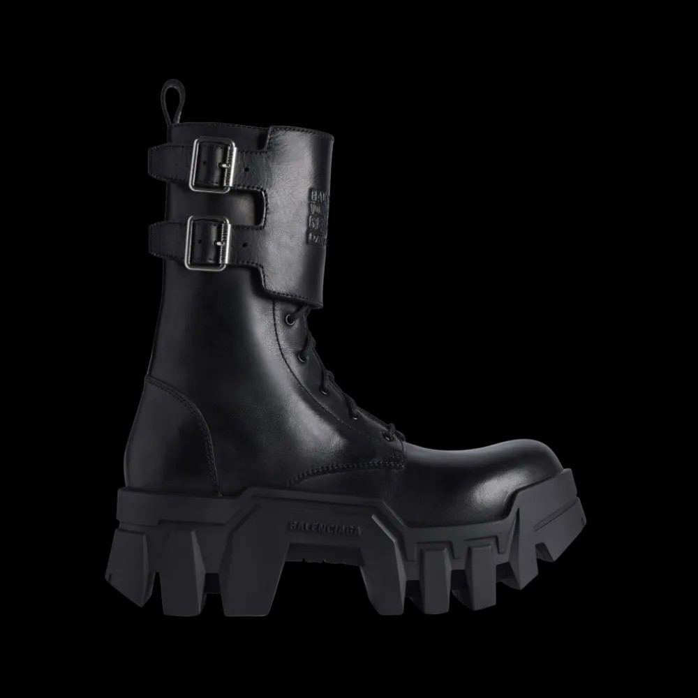 Balenciaga Bulldozer Combat Lace-up Boot In Black - HypeFly India View 1