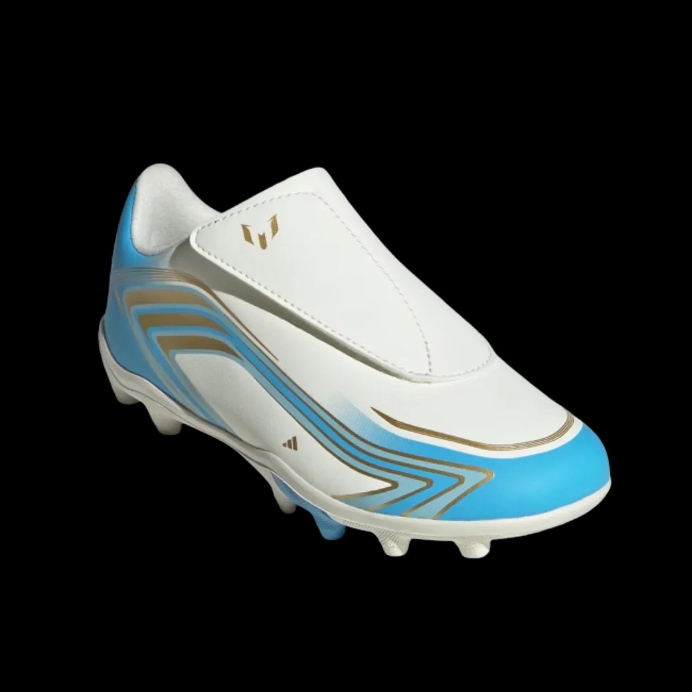 Adidas F50 Messi Club Velcro Firm Multi Ground Soccer Cleats Kids Icey Blue - HypeFly India View 4