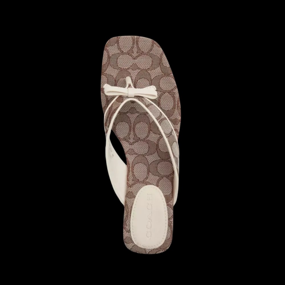 Coach Bow Thong Kitten In Signature Jacquard Chalk - HypeFly India View 4