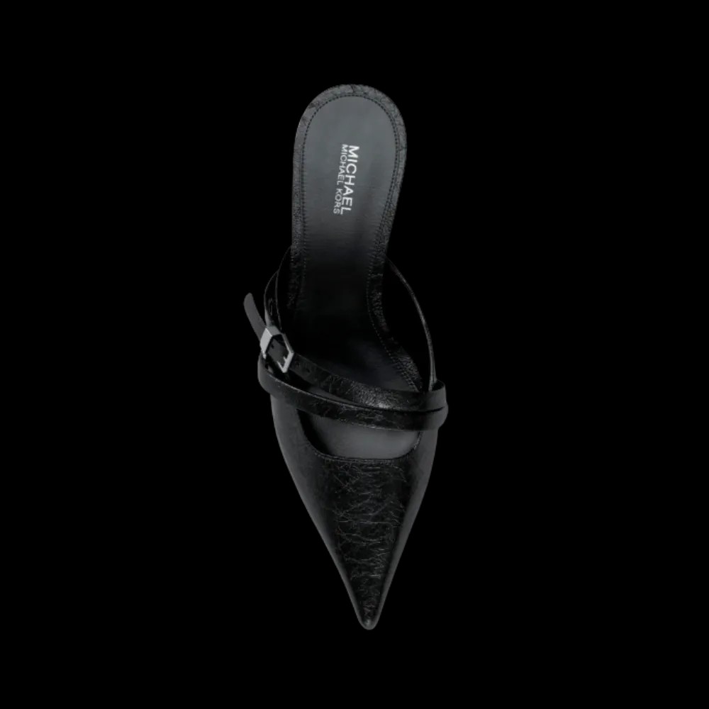 Michael Kors Yvette Crackled Kitten Mule Black - HypeFly India View 6