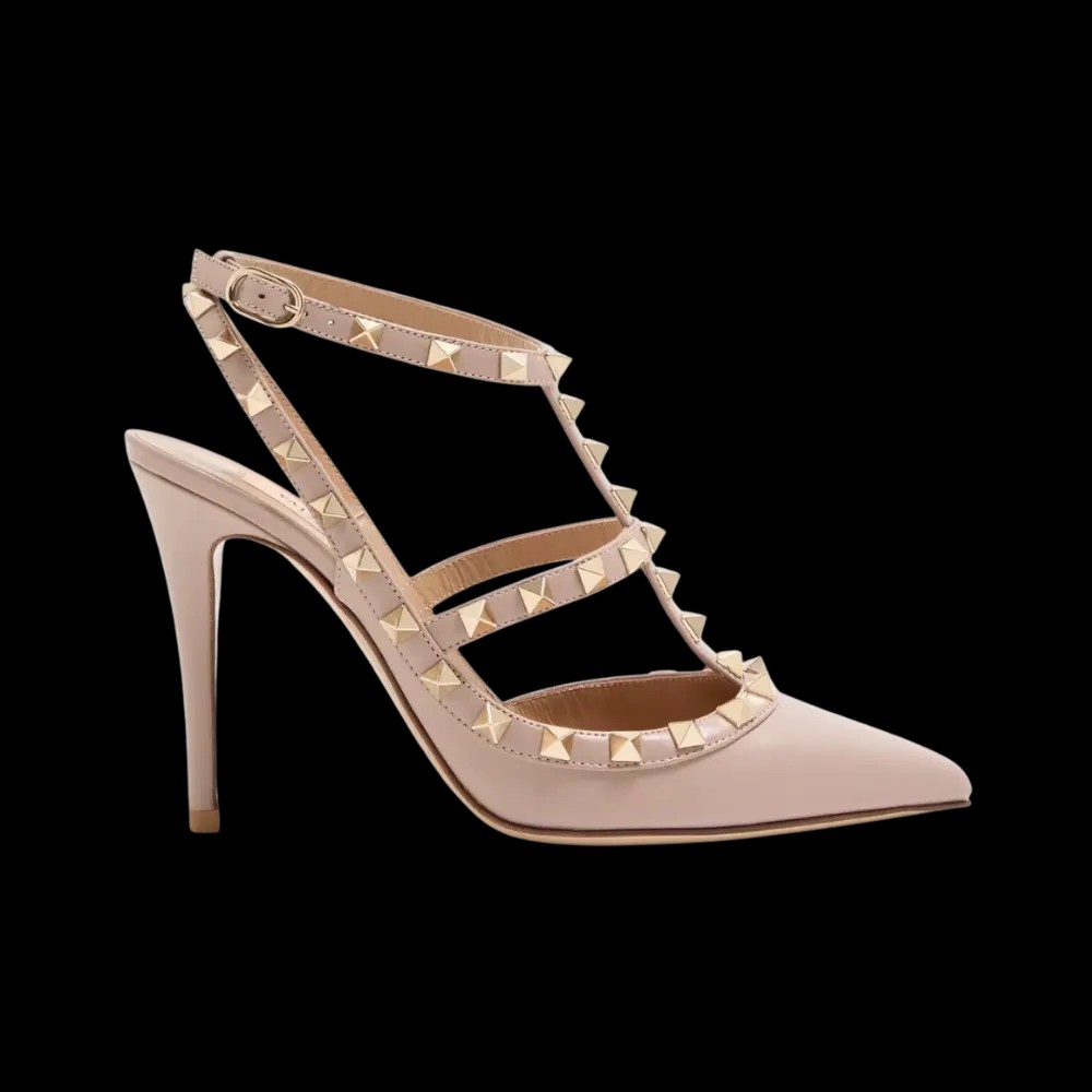 Valentino Rockstud Ankle Strap Pump 100mm Poudre - HypeFly India View 1