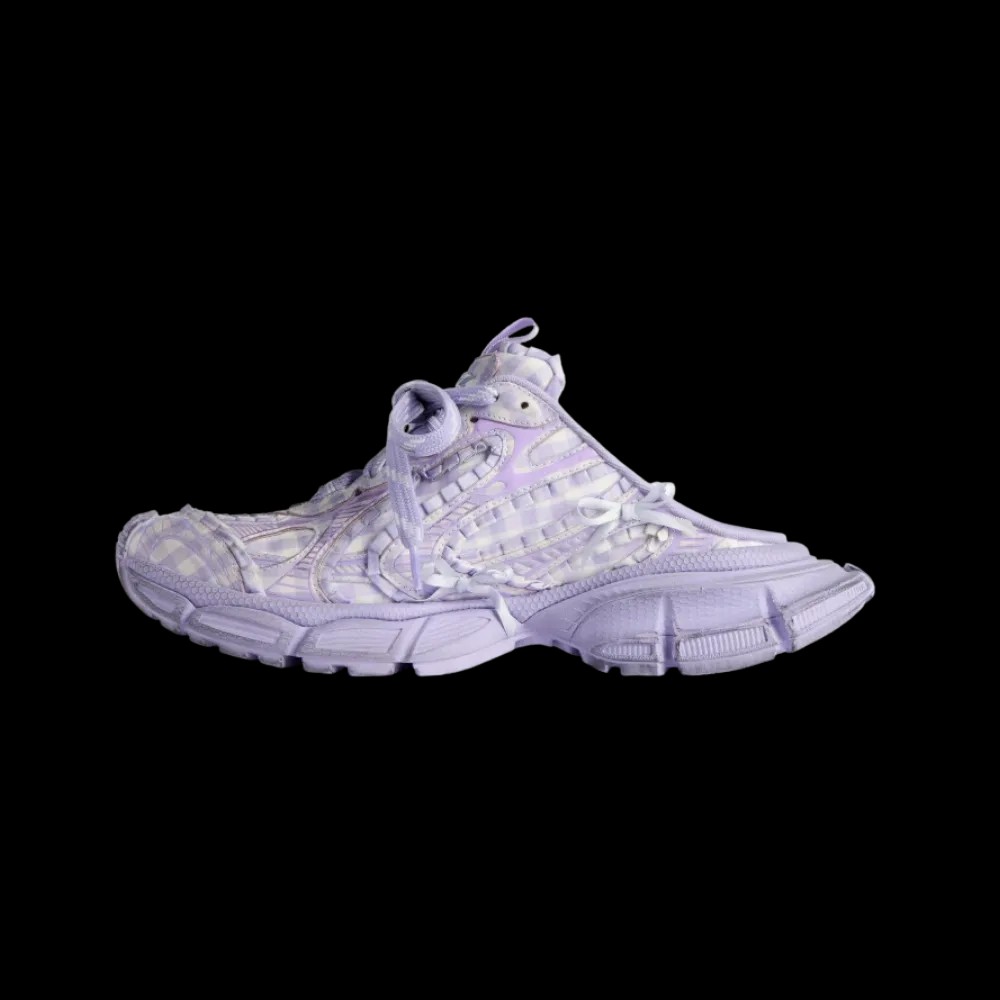 Balenciaga 3XL Check Mule In Lilac - HypeFly India View 3