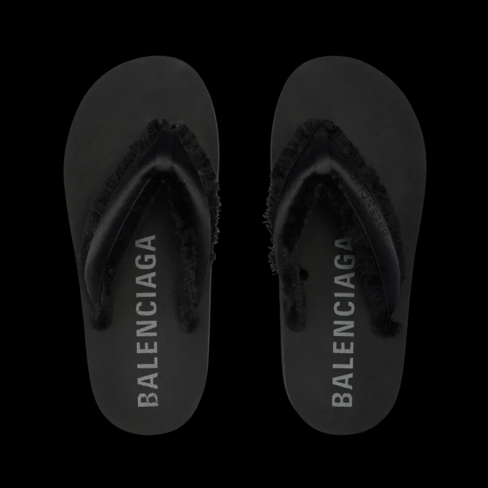 Balenciaga Jet Lag Thong In Black - HypeFly India View 5