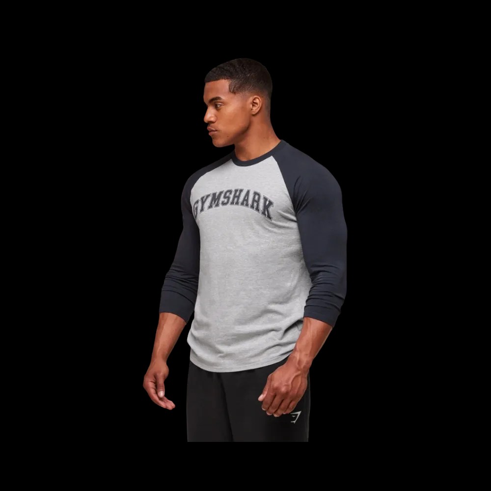 Gymshark GSLC Raglan 3/4 Sleeve T-Shirt - Heavy Blue - HypeFly India View 3