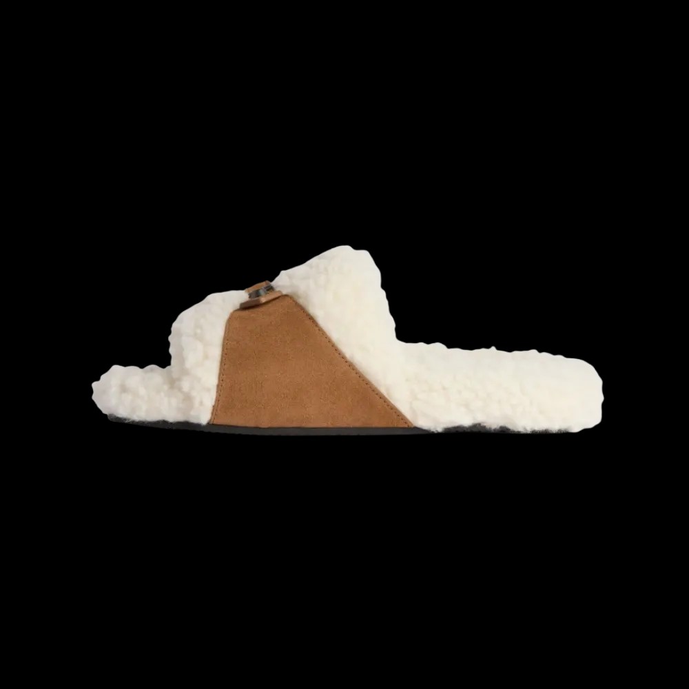 Balenciaga Furry Open Mule In Off White - HypeFly India View 3