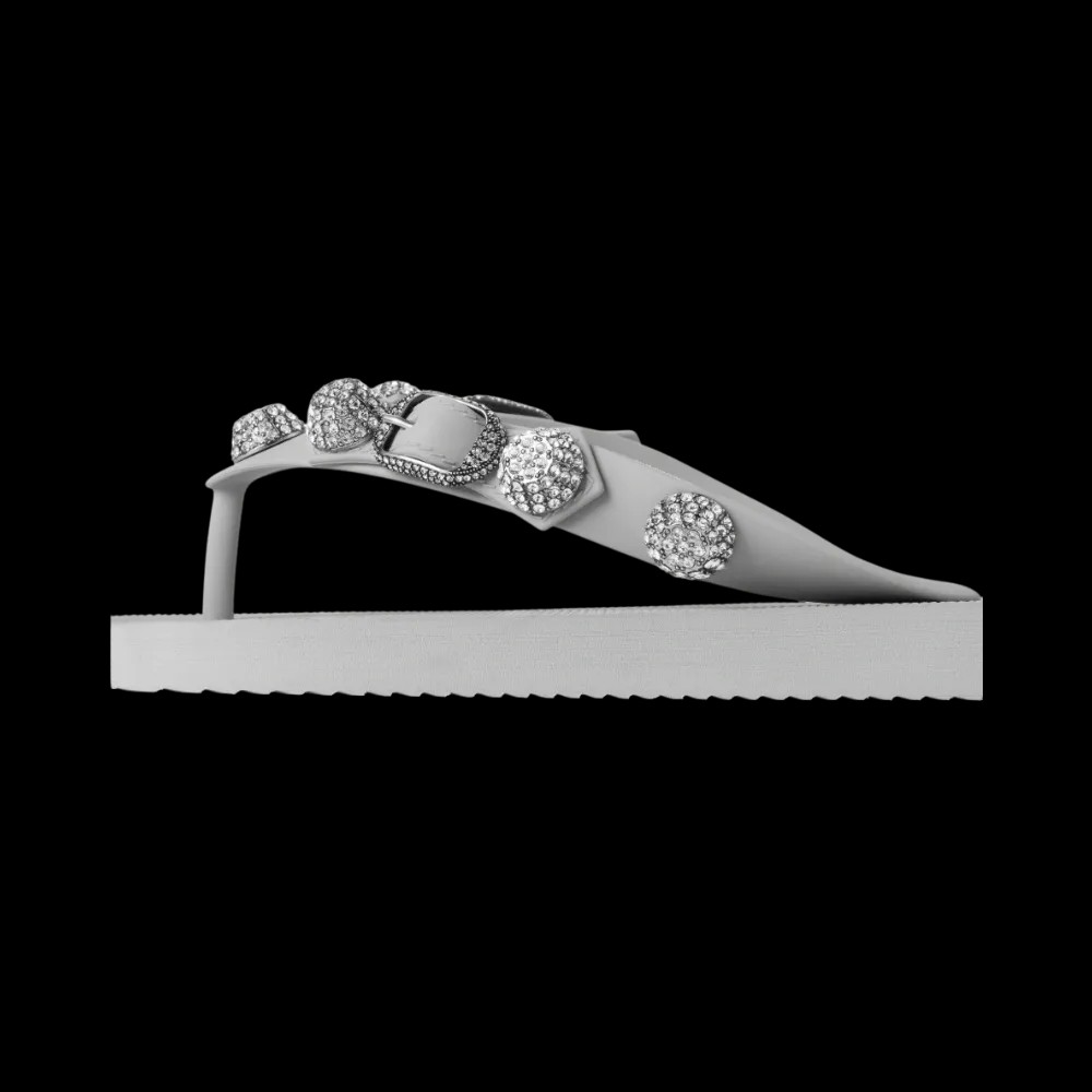 Balenciaga Cagole Thong Sandal In Crystal - HypeFly India View 3