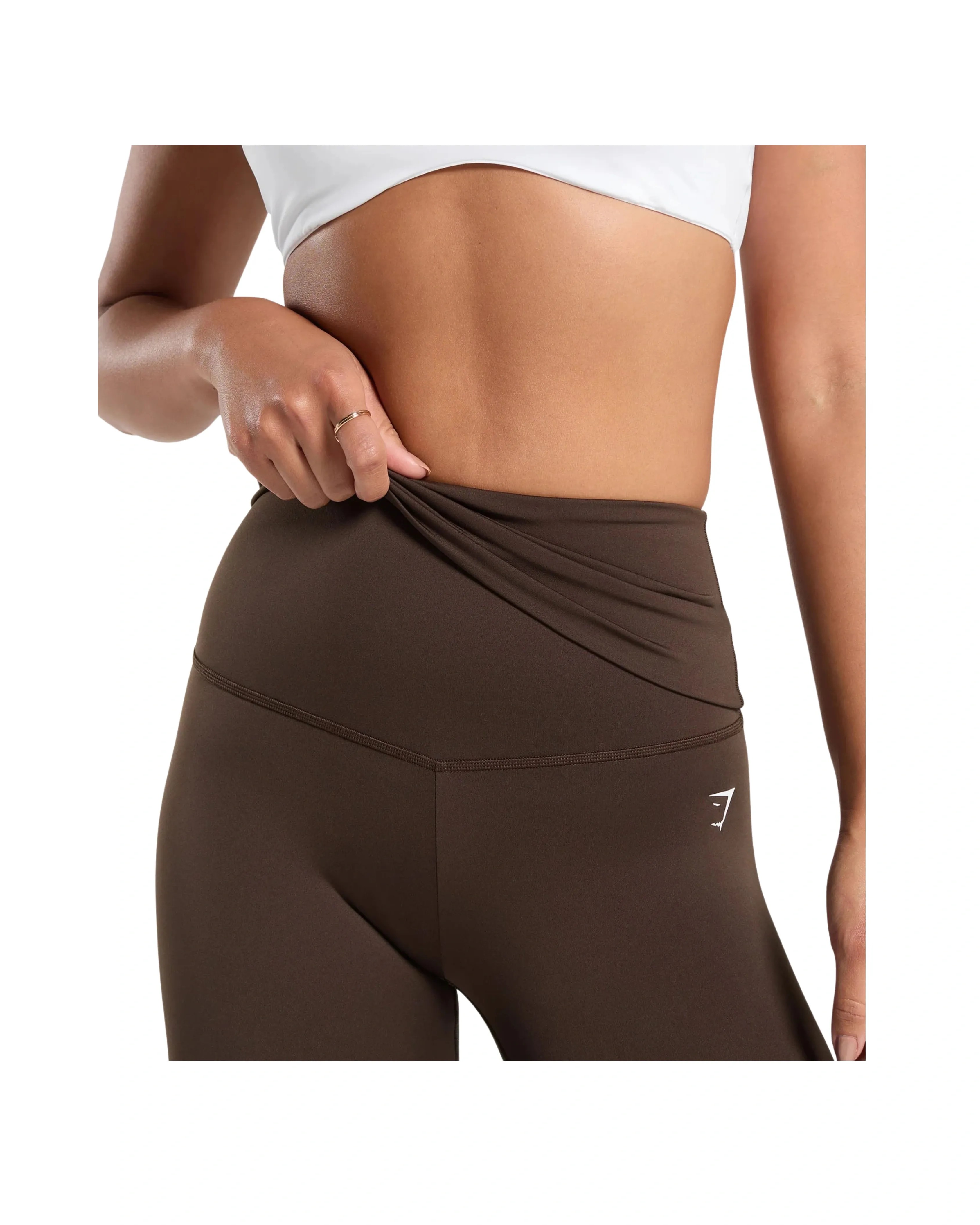 Gymshark Everyday Foldover Leggings Archive Brown - HypeFly India View 5