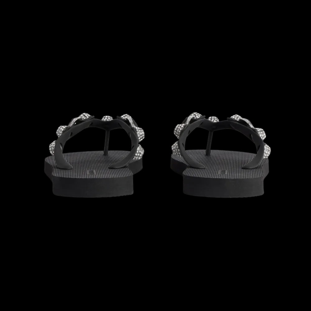 Balenciaga Cagole Thong Sandal In Crystal - HypeFly India View 2